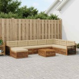 vidaXL Set de canapele de exterior cu pernă 9 pcs Natural și Bej 3383746