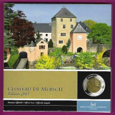 LUXEMBURG 2011 -5 Euro“Castelul Mersch” Argint 925/Niobium -Proof/folder/16,6 gr