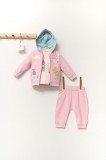 Cumpara ieftin Set de 3 piese de trening Scufita rosie pentru bebelusi, Tongs baby (Marime: 9-12 luni, Culoare: Corai)