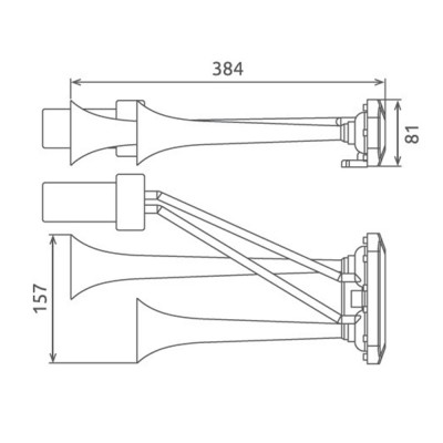 Claxon Camion Crom Cu 2 Goarne, Melodic, 24V 1A Cu Compresor 137677 85KH24.000.02K foto