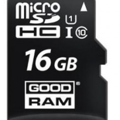 Card de memorie Goodram microSDHC 16GB, Clasa 10 + Adaptor microSD