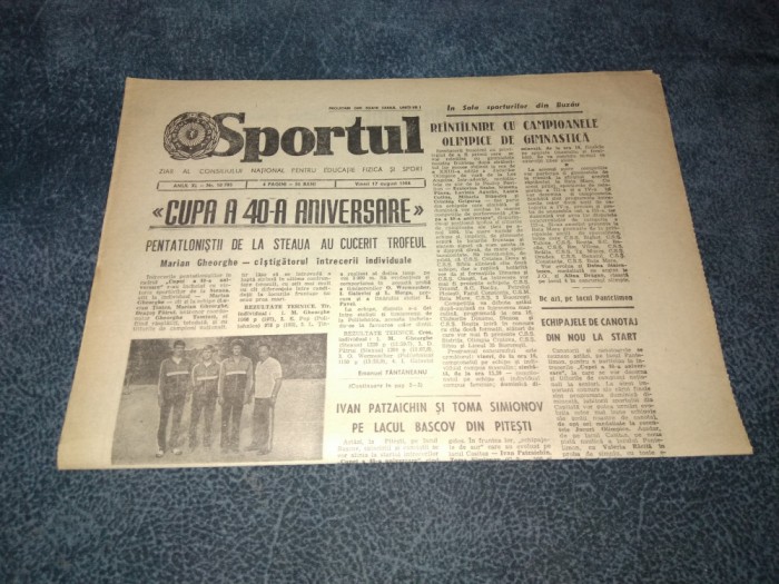 ZIARUL SPORTUL 17 AUGUST 1984