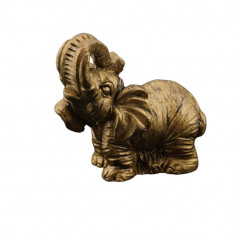 Statueta feng shui elefant din rasina aurie mic model 4 - 5cm