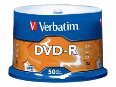 Mediu optic Verbatim BLANK DVD-R SL 16X 4.7GB 25 bucati silver foto