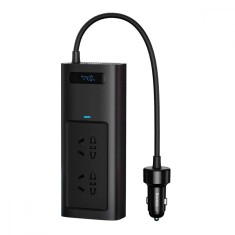 INVERTOR ELECTRIC auto Baseus, IGBT, 2 x AC, 2 x USB Type-C, 1 x USB, 150W 220V, conectare auto 12V, negru &quot;CGNB020101&quot; (timbru verde 2.00 lei) - 6932
