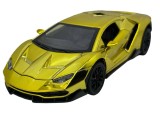 Macheta Lamborghini Stil 1/24 replica metal cu sunete, lumini si usi verticale auriu