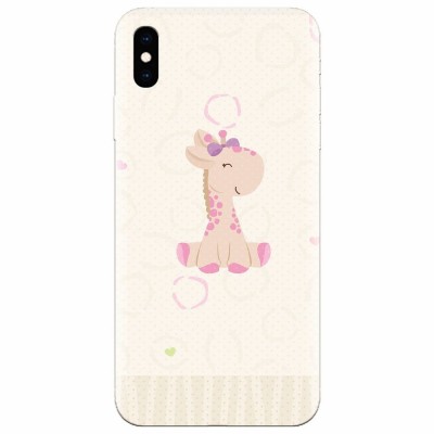 Husa silicon pentru Apple Iphone X, Giraffe Cute foto