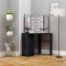 Gossi masa de toaleta de colt, cu led, negru, 111x54x141,5 cm