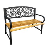 Banca dce lucru Park Terrace cu spatar metalic, 118 cm, Lean 29326