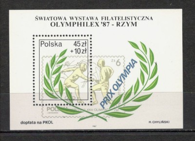 Polonia.1987 Expozitia filatelica OLYMPHILEX-Bl. MP.210 foto