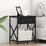 VidaXL Dulap de noapte cu sertar 2 pcs Stejar negru 41 x 31 x 51 cm