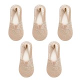 Cumpara ieftin Set 5 perechi de sosete pentru dama, SS099, Bej, marime universala (35-39)