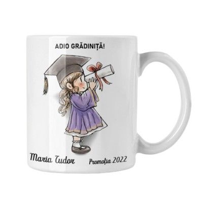 Cana alba personalizata &amp;quot;Adio Gradinita&amp;quot;, INOVATIX&amp;reg;. 330ml foto
