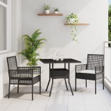 vidaXL Set de dining pentru grădină 3 piese Ratan negru