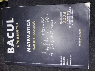Carte exerciții bac Matematică foto