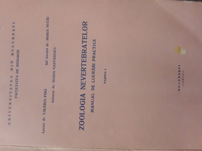 Zoologia nevertebratelor manual de lucrari practice V.Fira, M.Nastasescu 1974