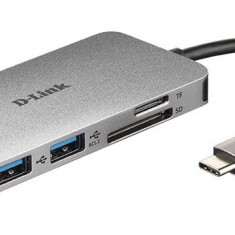 HUB extern D-LINK, porturi SD/microSD Dual Card Reader x 1, USB 3.0 x 2, HDMI x