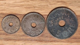 Danemarca - set de colectie bronz - 1 2 5 ore 1928 / 1939 - absolut superbe !