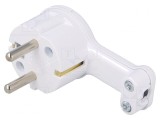 Conector Alimentare AC Tată Mufă 2P PE 250V 16A Albă