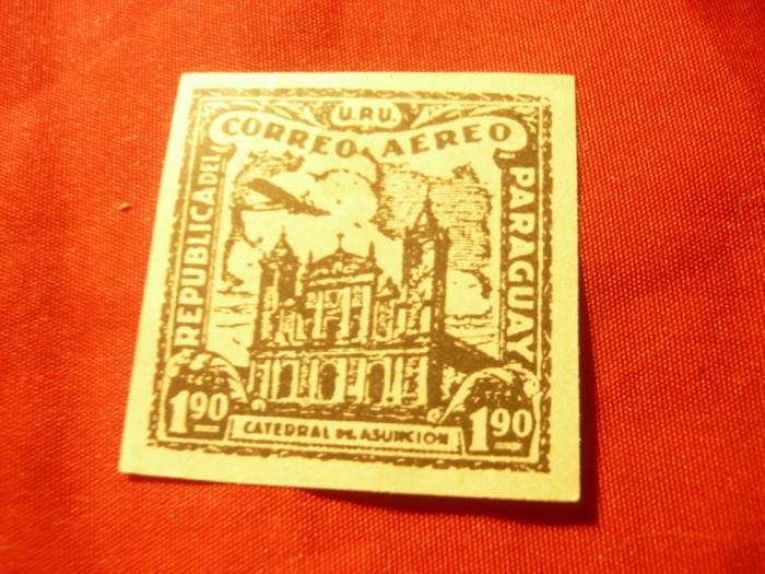 Timbru Paraguay 1930 - Castel , nedantelat , sarniera