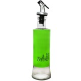 Recipient Pufo Savor din sticla pentru ulei si otet, 300 ml, verde