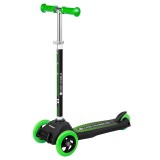 Trotineta Kid Wheels Rebel, 575 mm x 250 mm x 855 mm, ghidon reglabil, 3 ani+, Negru/Verde