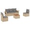 Set canapele de gradina, 6 piese, cu perne, bej, poliratan