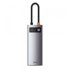 Hub USB-C Baseus Metal Gleam, 3 x USB-A 3.0 - 1 x USB-C - 1 x HDMI, Gri CAHUB-CX0G