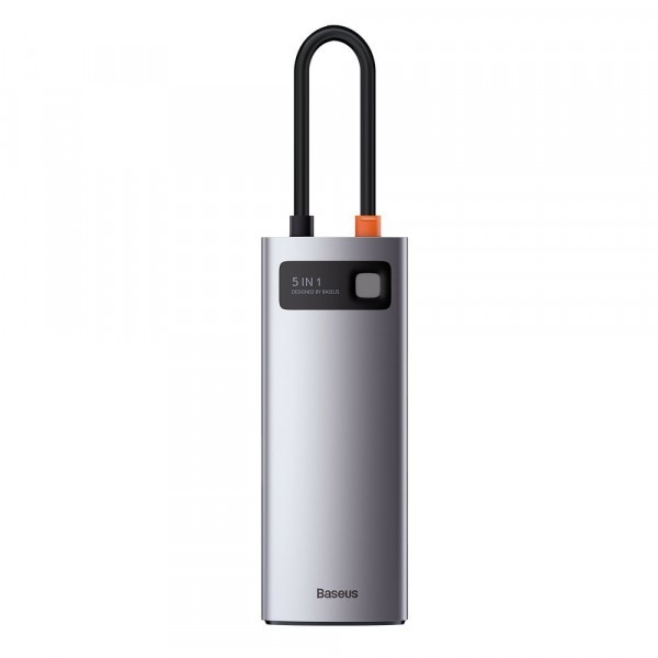 Hub USB-C Baseus Metal Gleam, 3 x USB-A 3.0 - 1 x USB-C - 1 x HDMI, Gri CAHUB-CX0G
