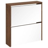 Cumpara ieftin Pantofar cu oglinda, 2 niveluri, stejar maro, 63x17x67 cm