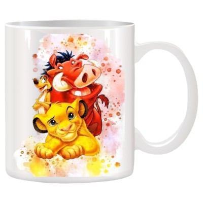 Cana alba personalizata Timon si Pumbaa,, INOVATIX&amp;reg;. 330ml foto