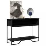 vidaXL Măsuță consolă, negru, 100x35x74,5 cm, lemn prelucrat