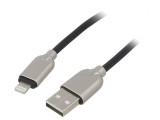 Cablu USB 2.0 Lightning 1m Negru, Gembird
