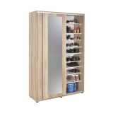 Cumpara ieftin Cuier cu pantofar Adore Porto Maxi, 2 usi cu oglinda, 12 rafturi, capacitate 32 perechi incaltaminte, 120 x 187 x 40 cm