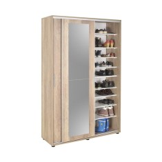 Cuier cu pantofar Adore Porto Maxi, 2 usi cu oglinda, 12 rafturi, capacitate 32 perechi incaltaminte, 120 x 187 x 40 cm foto