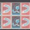 ROMANIA 1961 LP 530 a ZIUA MARCII POSTALE ROMANESTI BLOC 4 TIMBRE CU VINIETE MNH