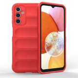 Husa pentru samsung galaxy a14 4g / a14 5g, antisoc, margini striatii, magic shield, red
