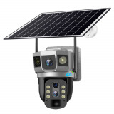 Camera de supraveghere cu panou solar MaGeCa, 4G, Cartela SIM, 4MP Full HD, Zoom 10X, Rotire automata, 3 zone supravegheate simultan, Detectarea misca