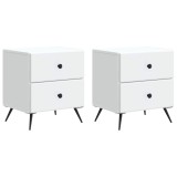 vidaXL Dulap de noapte 2 pcs Alb 43 x 34,5 x 47,5 cm Lemn prelucrat 895446