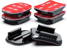 Suport adeziv pentru casca Setop Suport plat curbat 3M Compatibil cu GoPro Hero 10, 9, 8, 7, 6, 5, 4, Session, 3+, 3, 2, 1, Hero (2018), FusionSuport foto