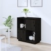 VidaXL Servantă, negru, 74x35x80 cm, lemn masiv de pin