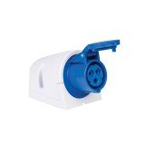 Priza industriala monofazica aplicata albastra 3 poli 6h 16A 230V 50 60Hz IP44, METE