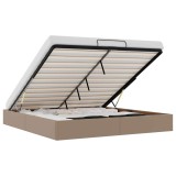 Cadru de pat otoman fara saltea Cappucino piele artificiala, DKD Home Decor