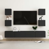 VidaXL Set comode TV, 6 buc., negru, PAL