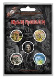 Cumpara ieftin Set 5 insigne - Iron Maiden - The Faces Of Eddie | Rock Off