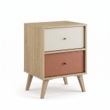 Noptiera Adore Tiffany, 2 sertare, Multicolor, 44 x 61 x 44 cm