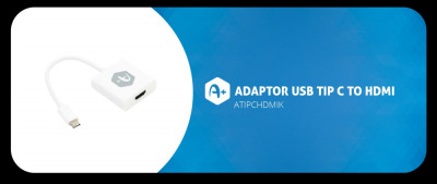 Adaptor A+ de la USB C la HDMI Cablu ATIPCHDMIK produs nou foto