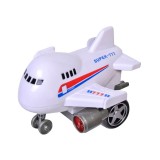 Avion alb cu dungi, 11 cm, plastic, ATU-085013, Oem