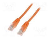 Cabluri patch QOLTEC U/UTP 5e 3m 26AWG portocalie CCA PE