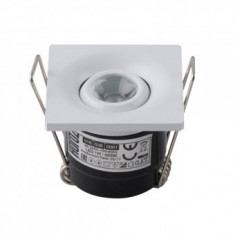 Spot Led Laura White, 1W, 70lm, lumina neutra 4200K, patrat, 85-265V, Aluminiu, Alb